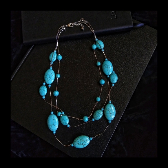 Boho turquoise strand bohemian necklace - Picture 3 of 5